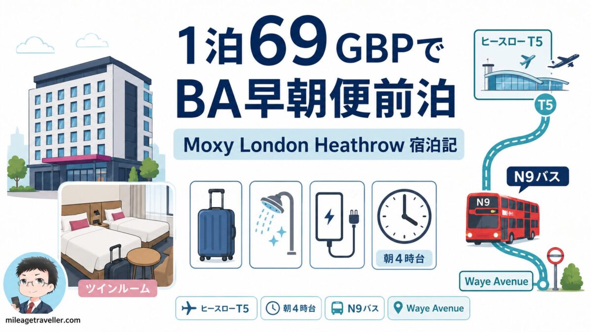 モクシー・ロンドン・ヒースロー宿泊記 1泊69 GBPでBA早朝便前泊に使えるか