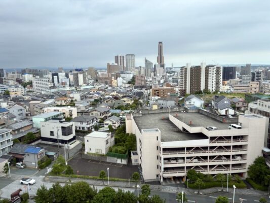 浜松マリオットホテルの客室から見た浜松市街